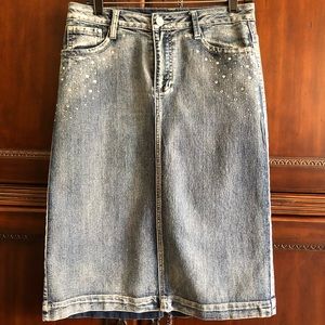 Light blue denim skirt